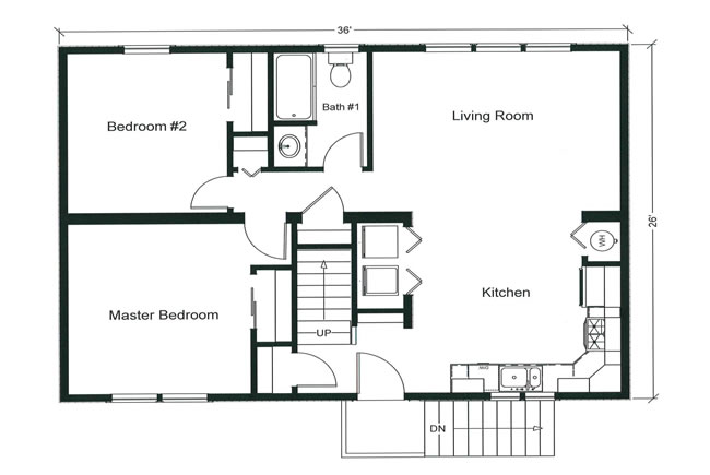 Featured image of post 2 Bedroom 2 Bath Open Floor Plans / There is less upkeep in a smaller home, but two bedrooms still.