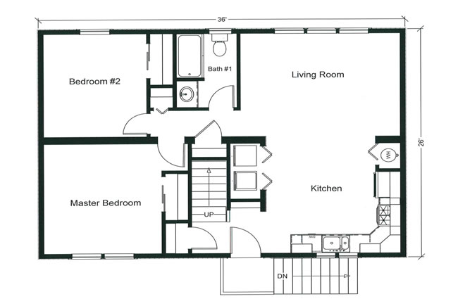 Featured image of post 2 Bedroom Open Floor Plan - 1,225 square feet, 2 bedrooms, 2 bathrooms.